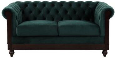 GREATPLANINC Chesterfield Velvet Loveseat Sofa, 2 Seater Roll Arm Dutch Plush Upholstered Sofa with Tufted Buttons for Living Room, Bedroom