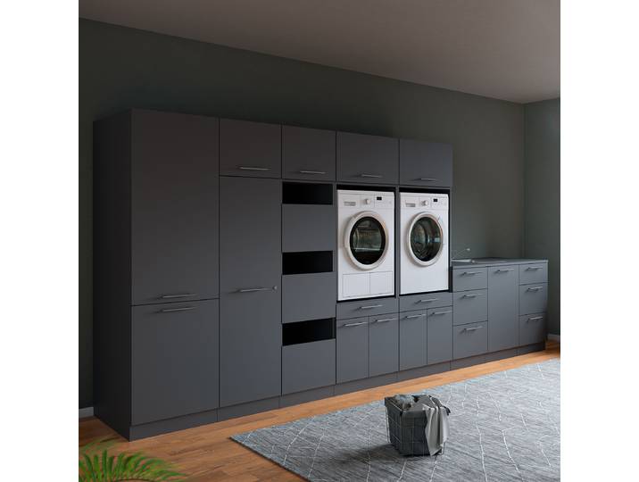 Set de buanderie T 200cm Gris/Anthracite