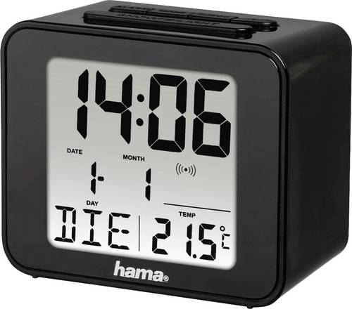 Hama 00186304 Funk Wecker Schwarz Alarmzeiten 2