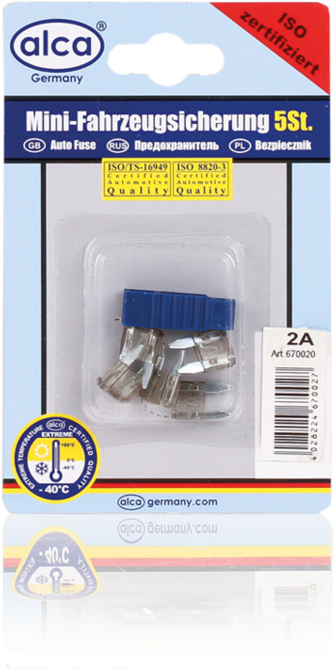 Alca Sicherung Mini-Sicherungen 2 A 5st. Blister 670020