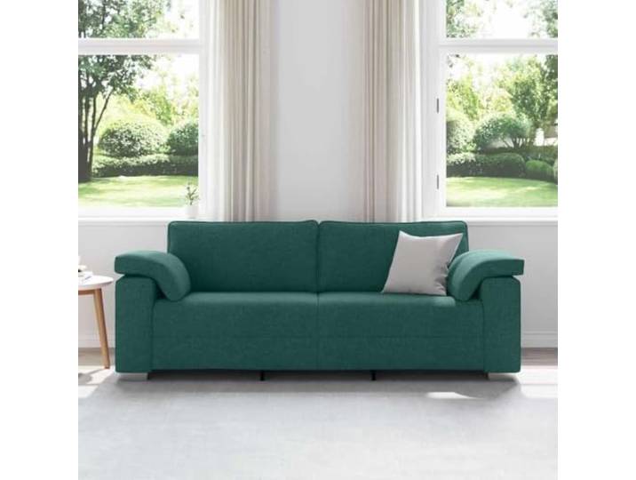 KTHLBRH 3-Sitzer-Sofa, dunkelgrün, 219 cm, Stoff Breite Armlehnen, Polsterung aus Schaumstoff und Faser, atmungsaktives Design, für Wohnzimmer