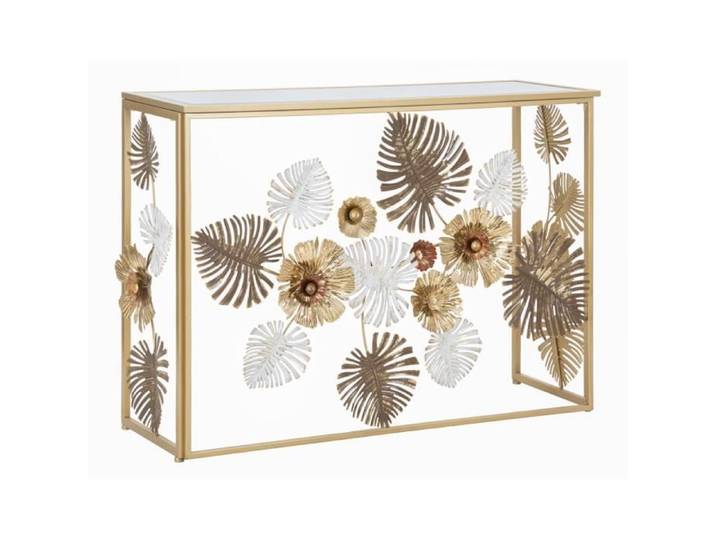 Console Design en Métal  Floris  113 Or & Blanc