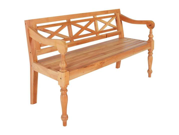 vidaXL Batavia-Bank Hellbraun 123 Cm Massivholz Mahagoni, Braun, Holz, 50x81x123 cm, Esszimmer, Bänke, Sitzbänke