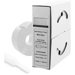 5m Schrumpfschlauch mit Kleber 6mm>2mm transparent Ratio 3:1