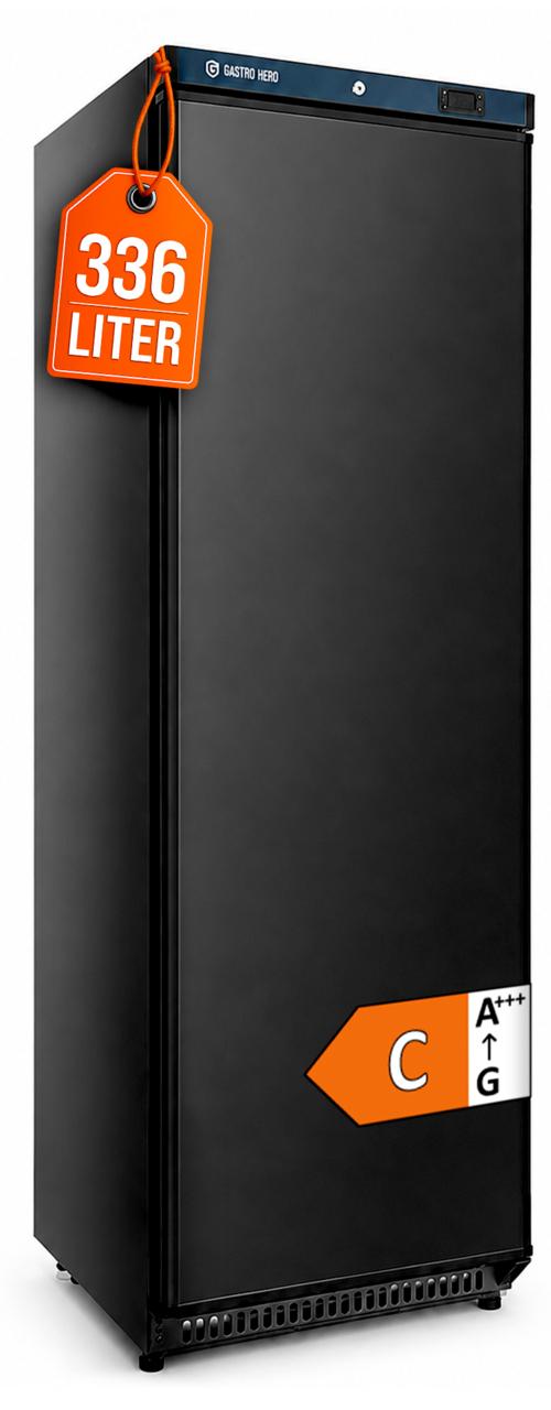 GastroHero Lagerkühlschrank ECO 400 Schwarz 336 Liter Umluftkühlung 0 bis +8 °C automatische Abtauung Gewerbe Kühlschrank