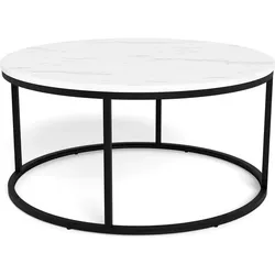 Actona »Spiro« Couchtisch rund Marmordekor Granada weiß 70x42x70 cm