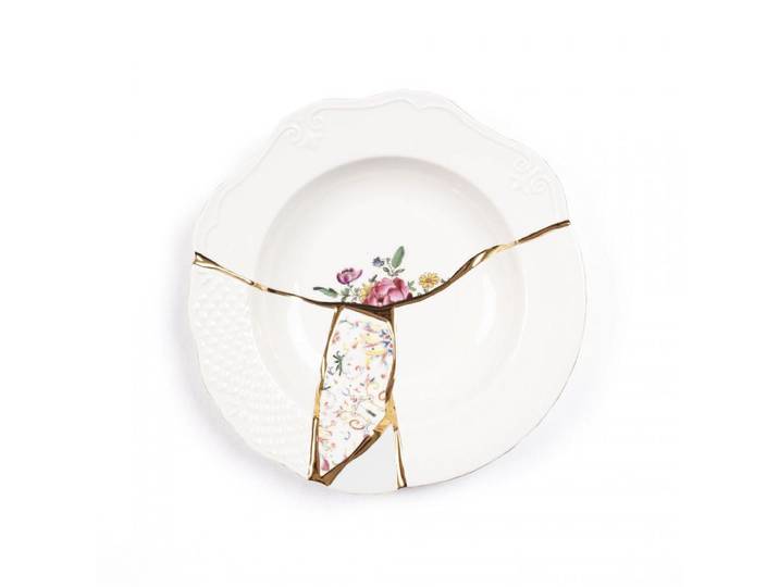 SELETTI set de 6 assiettes bols de soupe KINTSUGI 09623