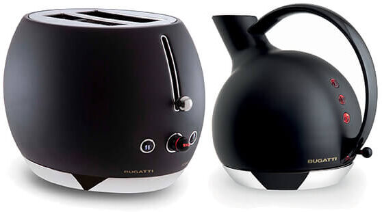 Bugatti Giulietta Kettle and Romeo Toaster Set Matt Black
