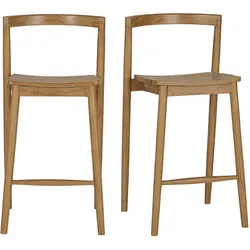 Stapelbare Gartenhocker aus massivem Teakholz H70 cm (Set mit 2) OMBAK