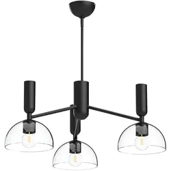 Elstead Lighting Jude 3-flammiger Kronleuchter Schwarz Alora Mood Glas Design