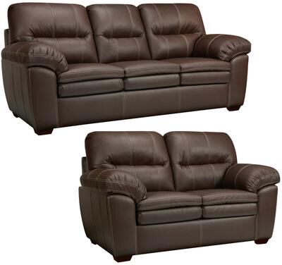 Hawkins Java Brown Italian Leather Sofa and Loveseat Set