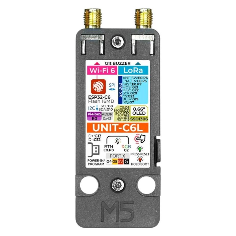 M5Stack Meshtastic Unit C6L ESP32-C6 SX1262 (AN-27572)
