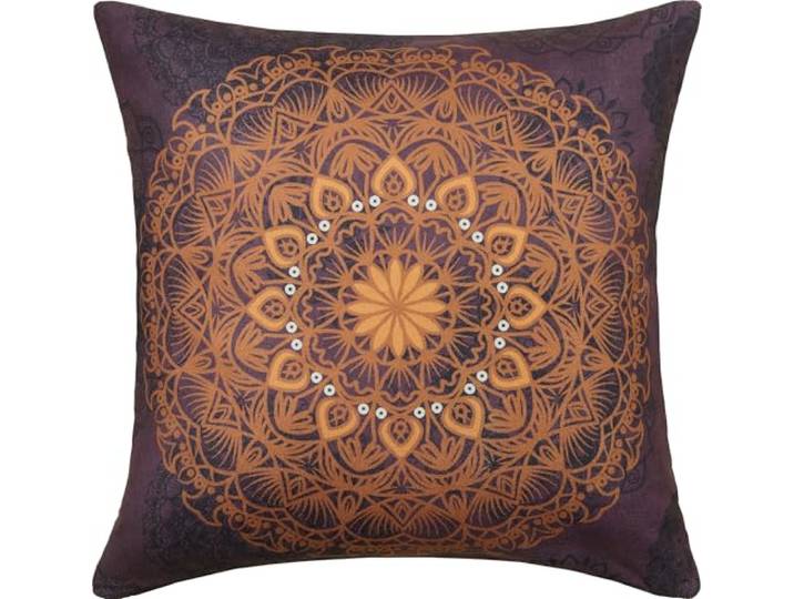 Erwin Müller Kissenhülle, Kissenbezug Mandala angepasst aubergine Größe 50x50 cm - robuste, strapazierfähige Qualität, pflegeleicht, samtige Oberfläche