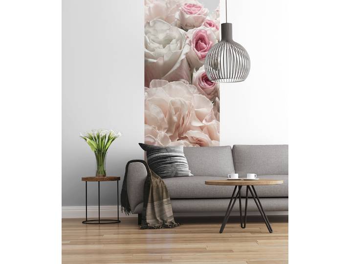 Fototapete KOMAR Vlies Fototapete - Englische Rosen - Grösse 100 x 280 cm , rosa, B:1m H:280m, Vlies, Tapeten, Fototapete