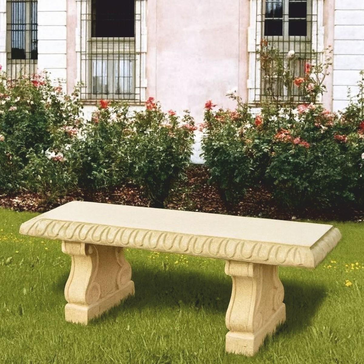 Casa Padrino Barock Gartenbank Beige 140 cm - Barock Garten Möbel - Italy