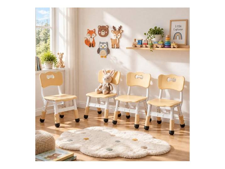LuxusKollektion Kinderstuhl Kinderstuhl höhenverstellbar gelb 4er Pack (4 St)