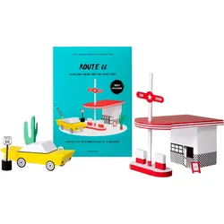 Route 66 Papiermodell Bastelset zum Ausmalen