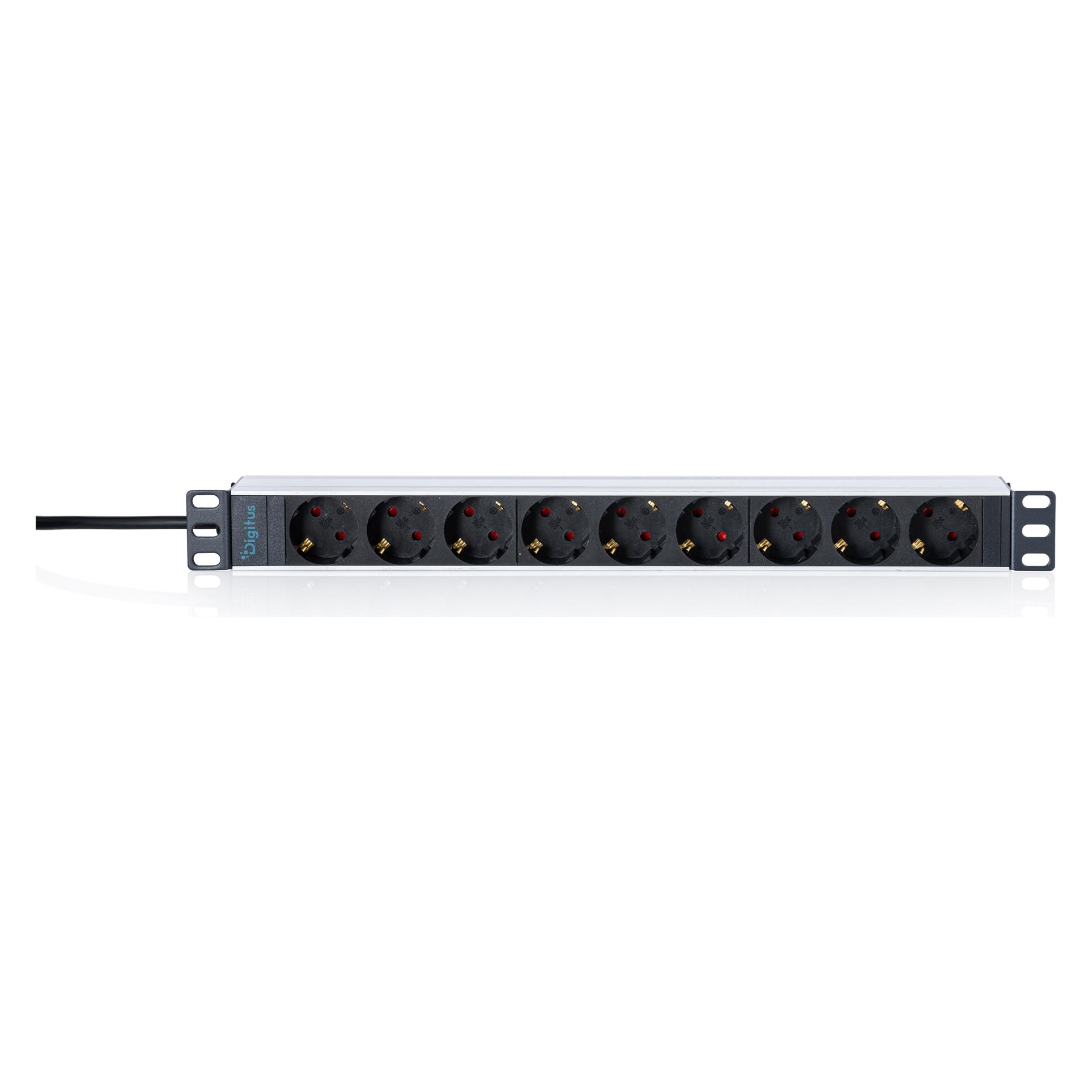 Digitus 1HE Aluminium PDU,Schrankmontage, 9x Schutzkontakt 16A, 4000W, 250VAC 50/60Hz (DN-95444)