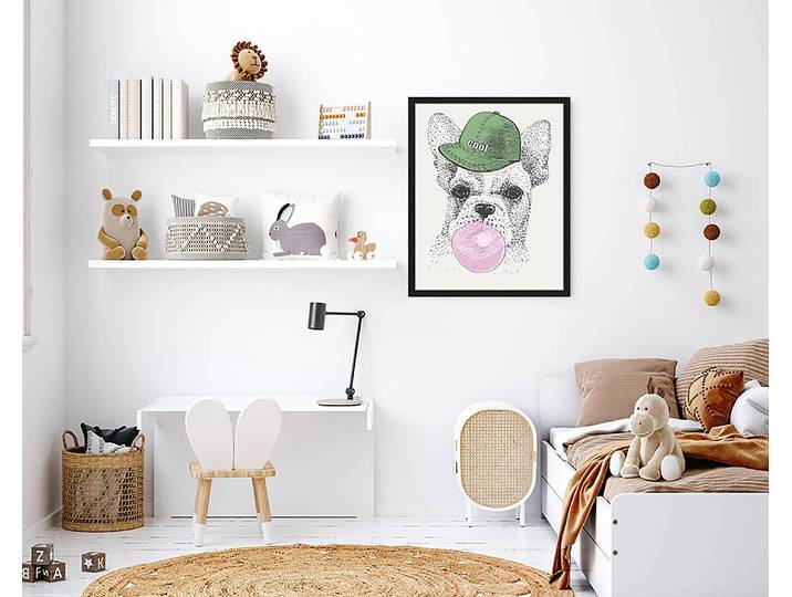 Tableau déco Cool Dog 43 x 53cm Multicolore