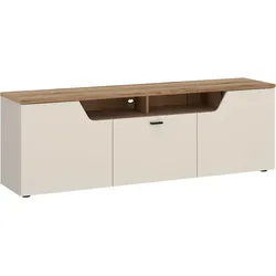 TV-Element Cut Out, B: 165 cm Kaschmir/Eichefarben