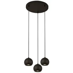 Hängeleuchte Pendelleuchte Deckenlampe Stahl Schwarz 3-Flammig Esszimmerleuchte