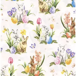 Papierservietten "Hasen und Blumen", 33 x 33 cm, 20 Stück