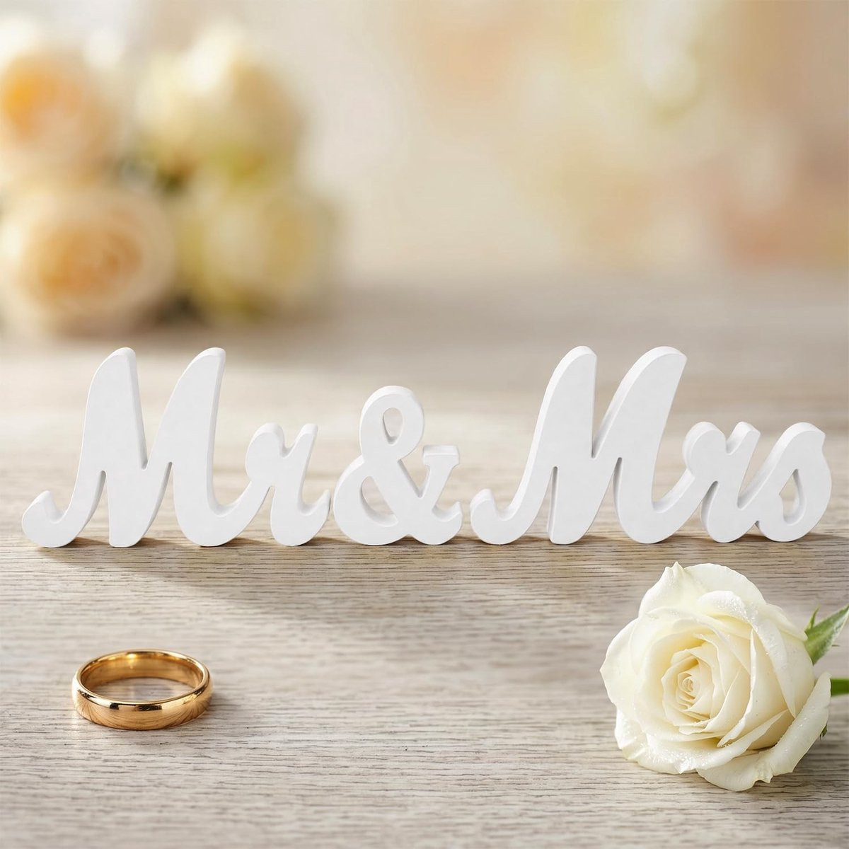 Omgoods 3D Houten Mr & Mrs Tafeldecoratie voor Bruiloften