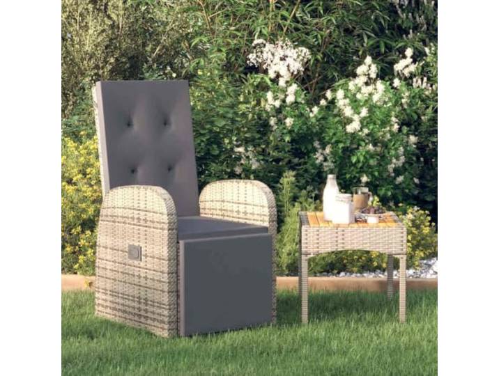 HEFZGDB Verstellbarer Gartensessel aus PE-Rattan mit Stahlrahmen, Wetterfester Lounge-Sessel für Terrasse, Garten und Balkon, Inklusive Komfortpolster und Verstellbarer Rückenlehne