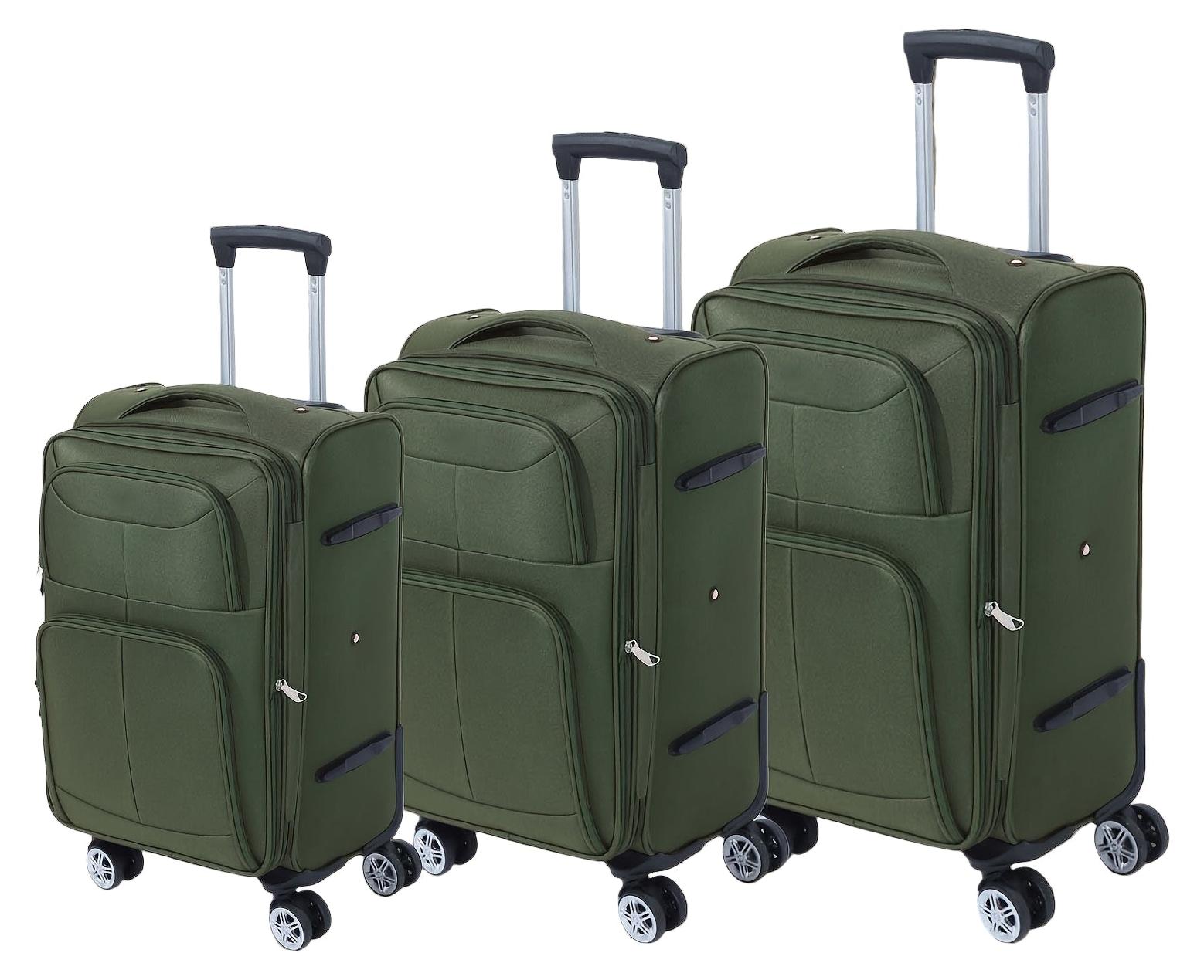 Reisekoffer - Koffer-Set - Gepäck-Set - Trolley - Handgepäck - 3-teilig, Militärgrün