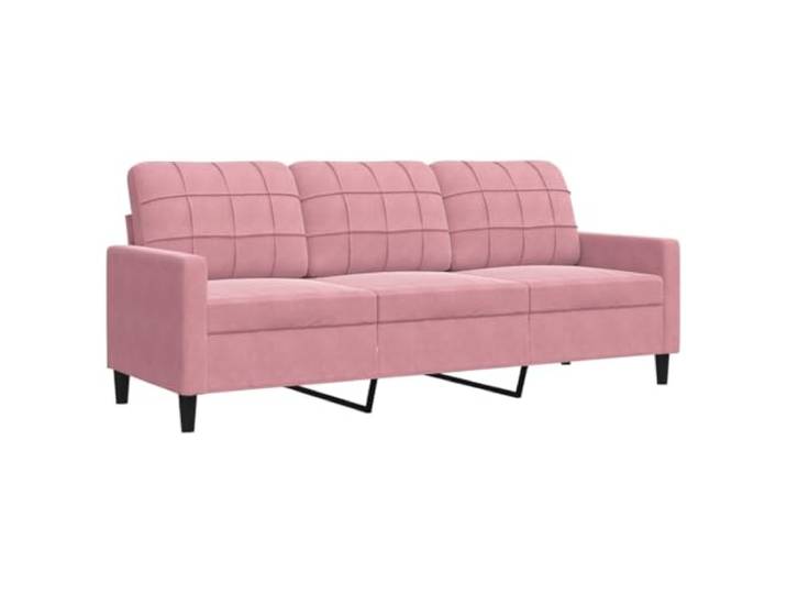 Coespram 3-Sitzer-Sofa Rosa 180 cm Samt Dreisitzer Couch Elegante Polstercouch mit weichem Bezug und stabilem Metallgestell für stilvolle Gemütlichkeit im heimischen Wohnzimmer.