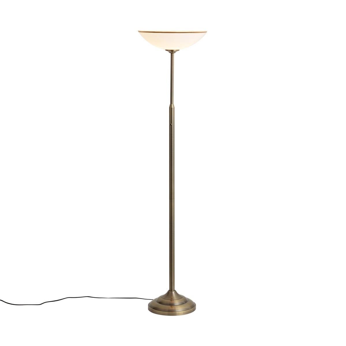 Qazqa Klassieke vloerlamp in brons met wit opaalglas