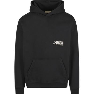 Kapuzensweatshirt ANOTHER COTTON LAB "Another Cotton Lab Live in Balance Heavy Oversized Hoodie", Herren, Gr. XL, schwarz, 60% Baumwolle, 40% Polyester, bedruckt, Rundhals, Sweatshirts