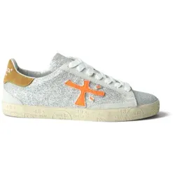 Premiata für Damen. STEVEND Sneakers Stevend silber (42), Wohnung, Schnürsenkel, Lässig, Baumwolle