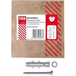 TOX BARRACUDA Dübel mit Schrauben 10 x 50 mm, 2 St.