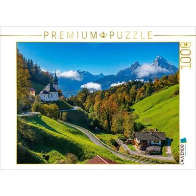 CALVENDO Puzzle Die Wallfahrtskirche Maria Gern im Berchtesgadener Land | 1000 Teile Lege-Größe 64x48cm Foto-Puzzle für glückliche Stunden