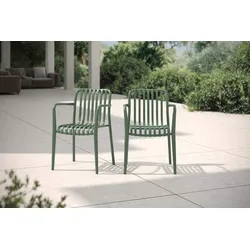 VILLANA Pico Soft Stapelsessel 2er-Set, pestogrün, Kunststoff, 54 x 58,5 x 80,5 cm, stapelbar, UV-beständig