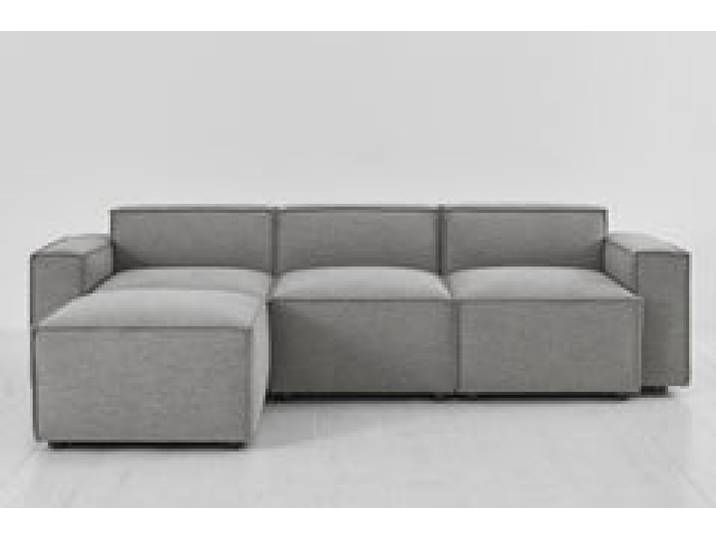Dreisitzer-Sofa Model 03 mit Chaiselongue links, Schattengrau