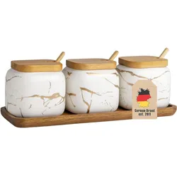 Intirilife Zuckerdose Vorratsdosen Set, Vorratsbehälter, Weiss