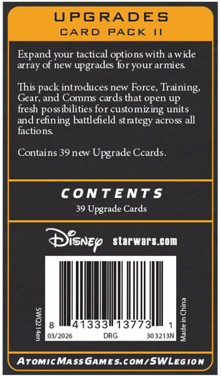 Atomic Star Wars Legion : Universal Upgrade 2 (Card Pack)