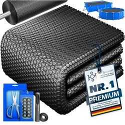 KESSER® Pool Solarabdeckplane   Solarfolie Stärke 120μm   Solarabdeckung Solarplane zuschneidbar   Poolsolarplane Solar Folie inkl. 1x Schere, 1x Lochzange & 12x Ösen   Poolheizung für Wassererwärmung