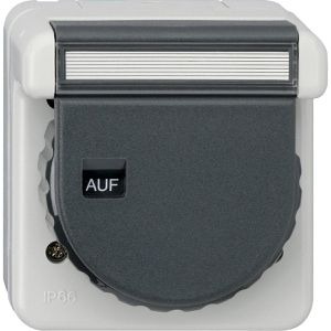 Gira Steckdose 444031, IP66, Aufputz, 1-fach, grau, Feuchtraum