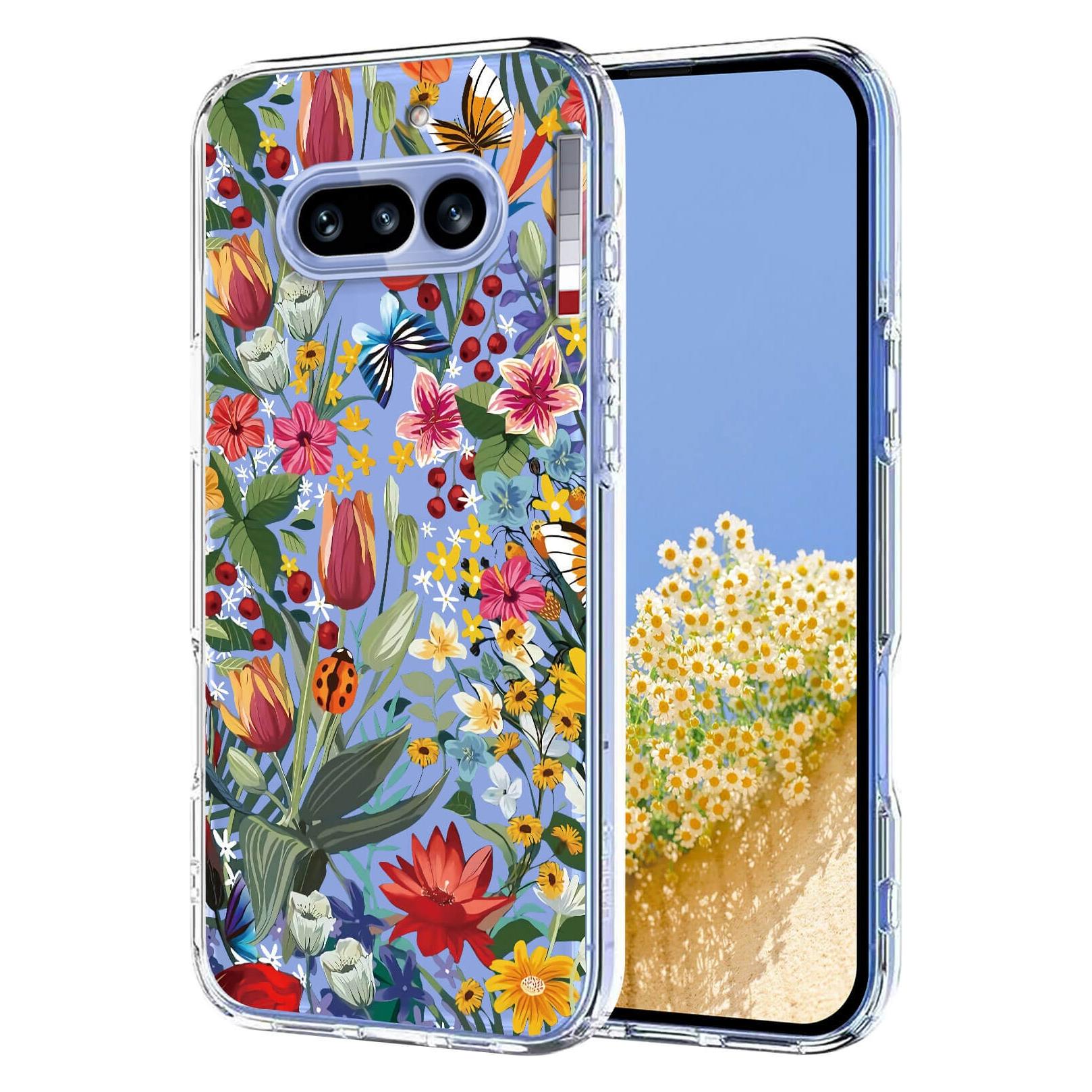 Cover-Discount Nothing Phone (4a) - Silikon Gummi Hülle Blumen (Nothing Phone (4a)) (78702961)