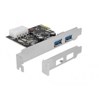 PCIe x1 Karte zu 2x ext. USB 3.2 Gen 1, USB-Controller 4-pin-Stromanschluss