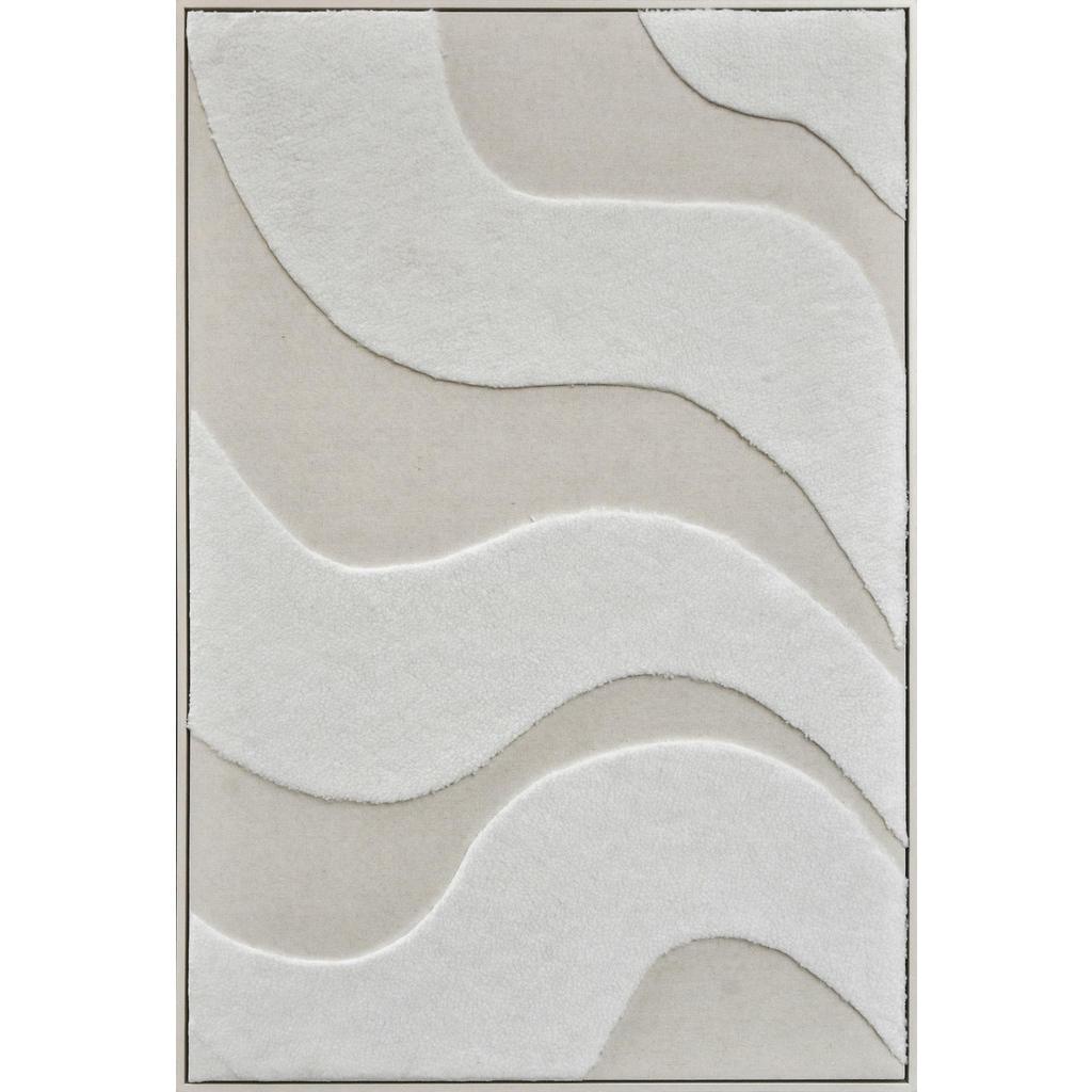 Monee Bild, Beige, Kunststoff, Textil, Holzwerkstoff, Abstraktes, rechteckig, 80x120 cm, 3D-Effekt, Bilder und Zubehör, Wandbilder, Sonstige Wandbilder