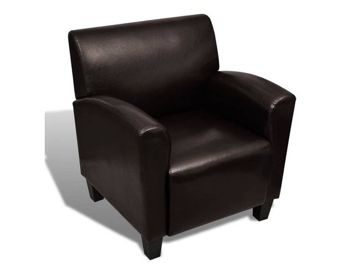 vidaXL Sessel, Loungesessel Dunkelbraun Kunstleder
