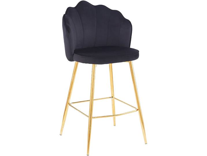 Barhocker Pedro schwarz Samt H 100 cm