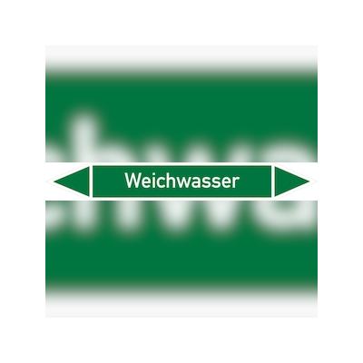 Rohrleitungskennzeichen Weichwasser - 270x37 mm Folie selbstklebend