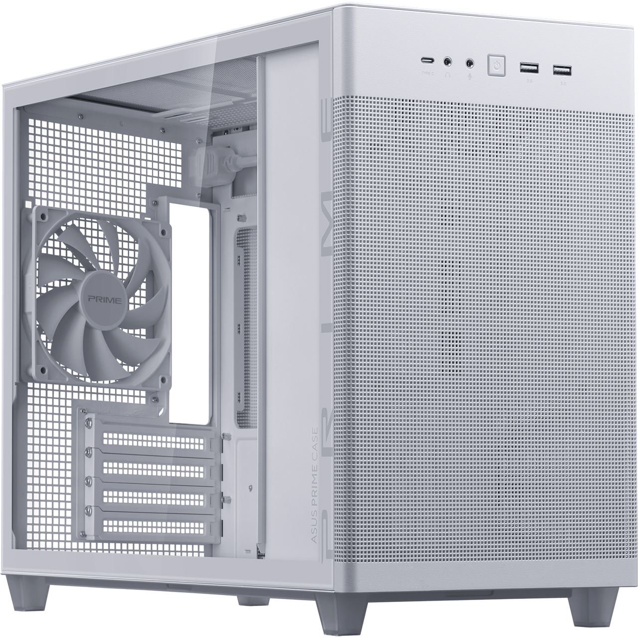 Asus Prime AP201 Glasfenster Mini Tower ohne Netzteil weiss