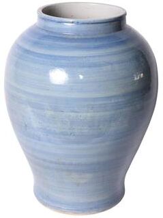 Legend of ASIA 16 in H Lake Blue Open Top Jar Porcelain