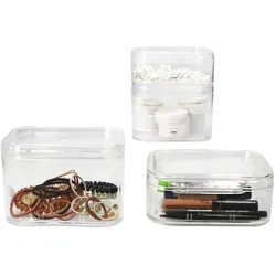4tlg Set ELINA Utensilienboxen klein & groß transparent – 2x 20523 & 2x 20522